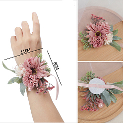 Бледно-фиолетовый Красный Корсаж на запястье из шелковой ткани с имитацией цветка, ручной цветок для невесты или подружки невесты, свадьба, партийные украшения, бледно-фиолетовый красный, 110x80 мм