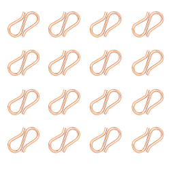 Rose Gold 304 Stainless Steel S Hook Clasps, Rose Gold, 13x7x1mm, Hole: 6x4mm, 50pcs/box