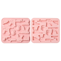 (52) Непрозрачная лаванда 2Силиконовые формы на тему огнестрельного оружия и вооружения, разноцветные, 18.2x16.2x1.3 см