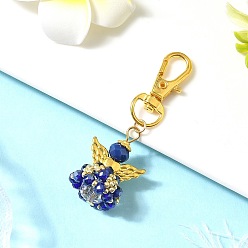 Синий Подвески из стекла и сплавов «ангел», с сплава шарнирного когтя омара застежками, синие, 64 мм