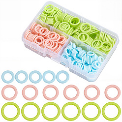 (52) Непрозрачная лаванда Пластиковые круглые кольца, фиксирующий маркер стежка, для вязания инструмента, разноцветные, 9.5~14x1.5 мм, внутренний диаметр: 5.5~9.5 мм, о 380 шт / комплект