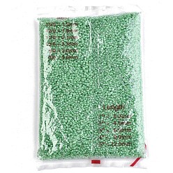 Lime Green 8/0 Glass Seed Beads, Transparent Inside Colours Luster, Round Hole, Round, Lime Green, 8/0, 3~4x2~3mm, Hole: 0.8mm, about 15000pcs/bag