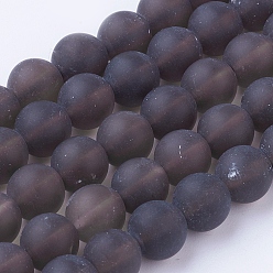 Дымчатый Кварц Природный дымчатый кварц нитей бисера, матовые, круглые, 8~8.5 мм, отверстие : 1 мм, около 45~47 шт / нитка, 14.9 дюйм (38 см)