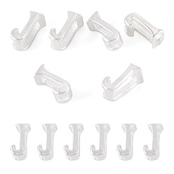 Letter J 6шт. 925 полые бусины с инициалами из стерлингового серебра, серебряные, буква J, 5.5~6x3.5~4x3 мм, отверстие : 3.5~4x1.3~1.7 мм