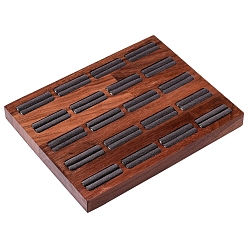 Black Velvet & Wood Jewelry Boxes, Ring Display, Display Counter, Rectangle, Black, 19x15.5x1.7cm
