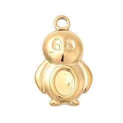 Золотой 304 Настройки кабошон из нержавеющей стали кулон, сова, ионное покрытие (ip), золотые, лоток : 8x6 мм, 28.5x17.5x4 мм, отверстие : 3 мм