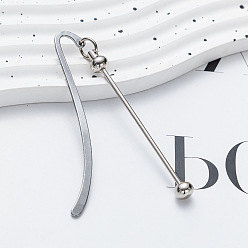 Платина Сплав закладки, закладка с железным крючком и бусинами, платина, 86 мм