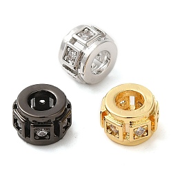 (52) Непрозрачная лаванда Стойки обшивки латунь кубического циркония бусы, долговечный, без кадмия и без свинца, Полая колонна, разноцветные, 8.5x6 мм, отверстие : 4 мм