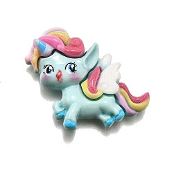 Бледно-бирюзовый Кабошоны из непрозрачной смолы «единорог», для изготовления ювелирных изделий, бледные бирюзовая, 26x30x6.5 мм