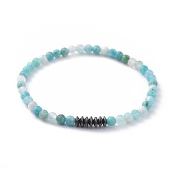 Каламин / гемиморфит Эластичные браслеты из натурального гемиморфита, с немагнитных синтетическими гематита бисера, 2-1/8 дюйм (5.5 см)