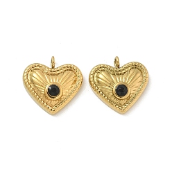 Золотой 304 прелести нержавеющей стали, с реактивной горный хрусталь, шарма сердца, золотые, 13x13x4 мм, отверстие : 1.6 мм