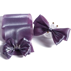 Фиолетовый Полиэфирная лента для упаковки подарочного букета своими руками, изготовления банта, оформление свадьбы, дня рождения, фиолетовые, 1-5/8 дюйм (40 мм)