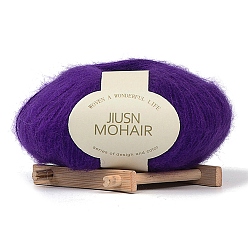 Темная Орхидея 25г пряжа из акрилового волокна, для шали, шарфа, куклы, вязания крючком, круглые, темные орхидеи, 1 мм