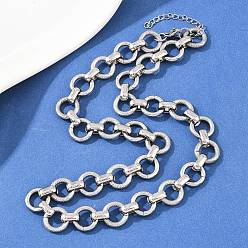 Нержавеющая Сталь Цвет 13мм 304 ожерелья из цепочек с кольцами из нержавеющей стали, не тускнеет, цвет нержавеющей стали, 17.72 дюйм (45 см)