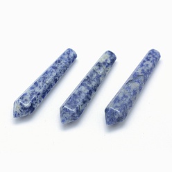 Blue Spot Jasper Natural Blue Spot Jasper Beads, Healing Stones, Reiki Energy Balancing Meditation Therapy Wand, Bullet, Undrilled/No Hole Beads, Healing Stones, Reiki Energy Balancing Meditation Therapy Wand, 50.5x10x10mm