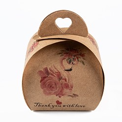Swan Foldable Creative Kraft Paper Box, Wedding Favor Boxes, Favour Box, Paper Gift Box, Peru, Swan Pattern, 7.2x7x8.3cm