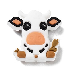 Сэнди Коричневый Силиконовые бусины для крупного рогатого скота, DIY уход за ожерельем, песчаный коричневый, 27x28x9 мм, отверстие : 2 мм