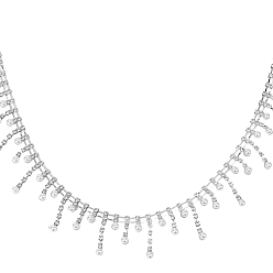 Серебро 2 ярдов цепочек со стразами, железные стразовые цепи, цепочки с кисточками из искусственного жемчуга и бусинами, несварные, с держателем-органайзером для хранения катушек с бумажной лентой из картона, серебряные, 4.5~37 мм