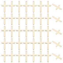 Золотой 50 шт. 304 подвески из нержавеющей стали, крестик, золотые, 23x12.5x0.7 мм, отверстие : 1.5 мм