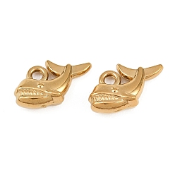 Shark 304 подвески из нержавеющей стали, ионное покрытие (ip), реальный 18 k позолоченный, акула, 11.5x17x5.5 мм, отверстие : 2 мм