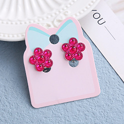 Цветок Клипсы из пластика для детей, платина, цветок, 15x10 мм