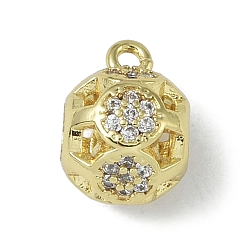 Real 18K Gold Plated Rack Plating Brass Micro Pave Cubic Zirconia Tube Bails, Loop Bails, Long-Lasting Plated, Lead Free & Cadmium Free, Round, Real 18K Gold Plated, 12x8.5x9.5mm, Hole: 1.2mm, Inner Diameter: 3.5mm