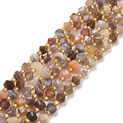 (946FM) Цитрин матовый с зеленой подкладкой Природные Ботсвана агат бисер нитей, с бисером, граненые, диагональные кубические бусины, 5~6x5~6x4~5 мм, отверстие : 1 мм, около 49~55 шт / нитка, 15.35''~15.75'' (39~40 см)
