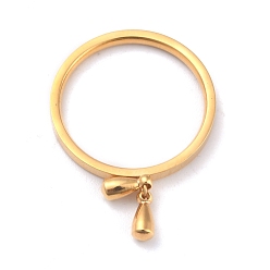 Golden Dual-Use-Gütern, 304 Fingerringe oder Anhänger aus Edelstahl, Träne, golden, us Größe 7 (17.3 mm)