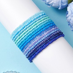 (52) Непрозрачная лаванда 14шт. стеклянные бусины эластичные браслеты для женщин, круглые, градиент цвета, разноцветные, бусина : 3~3.5 mm, внутренний диаметр: 2.24~2.32 дюйм (5.7~5.9 см)