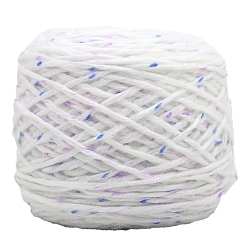 Белый Полиэфирная пряжа, твидовая пряжа, для вязания крючком принадлежности, белые, 6 мм, около 240.59 ярдов (220 м) / моток