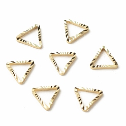 Real 24K Gold Plated Brass Linking Rings, Long-Lasting Plated, Cadmium Free & Lead Free, Triangle, Real 24K Gold Plated, 5x5.5x1mm, Inner Diameter: 3x3.5mm