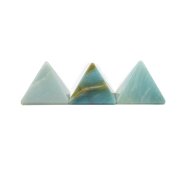 Flower Amazonite Украшения для пирамид из амазонита с натуральными цветами, фигурка для украшения дома, энергетический камень рейки для исцеления, 40x40x35 мм