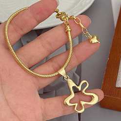 Fleur Bracelets à breloques en laiton d'été, or, fleur, 6.30 pouce (16 cm)