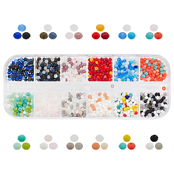 Mixed Color Faceted Glass Beads, Frosted, Rondelle, Mixed Color, 2.5~3.2x1.8~2.6mm, Hole: 0.8mm, 1200pcs/box