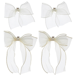 Белый 4 шт. 2 стили полиэстеровые банты для пряжек для обуви, белые, 100~200 мм, 2 шт / стиль