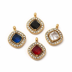 (52) Непрозрачная лаванда Вакуумное покрытие pvd 304 подвески из нержавеющей стали с кубическим цирконием, со стразами, ромб прелести, разноцветные, 13.5x10.5x4 мм, отверстие : 1.8 мм