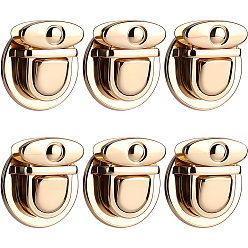 Золотой 6 шт. плоские круглые застежки-замки для сумок из сплава, замки для большого пальца кошелька, для аксессуаров для замены сумок, золотые, 3.9 см