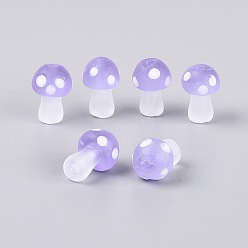 Lila Hebras de cuentas de cristal de murano hechas a mano heladas, seta, lila, 15~18x11~12.5 mm, agujero: 0.9~1.6 mm, sobre 30 unidades / cadena, 19.69~20.08 pulgada (50~51 cm)
