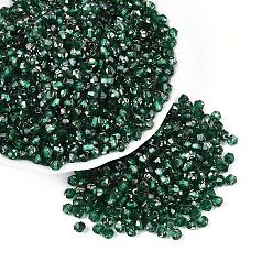 Зеленый Краска для выпечки пикассо стеклянные бусины, двухконусные, зелёные, 4~4.5x3.5~4 мм, отверстие : 0.9~1.2 мм, Около 6165 шт / фунт