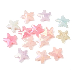 Морская звезда Непрозрачные акриловые бусины с УФ-покрытием, с покрытием AB цвета, разноцветные, морская звезда, 19x21x6 мм, отверстие : 1.8 мм, Около 625 шт / 500 г