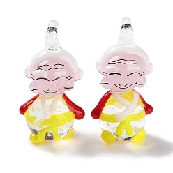 Разноцветный Подвески лэмпворк ручной работы, человек, красочный, 32.5x16.5x14 мм, отверстие : 3 мм