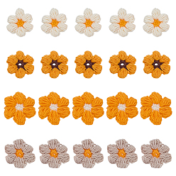 (52) Непрозрачная лаванда 40 шт. 4 цвета, цветочные полиэстеровые аксессуары для одежды, украшения для шитья своими руками, разноцветные, 23~24x22~25x3.07~3.51 мм, 10 шт / цвет