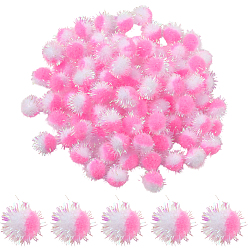 Бледно-Розовый 100шт полиэстеровый помпон, для шапок обувь шарфы подвески на сумку аксессуары, розовый жемчуг, 13.5 мм