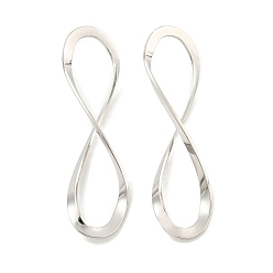 Нержавеющая Сталь Цвет Не тускнеющие 304 подвески из нержавеющей стали, номер 8 очарование, цвет нержавеющей стали, 48x13x8 мм, отверстие : 14.5x8 мм