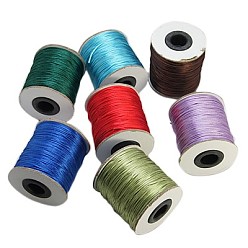 (52) Непрозрачная лаванда Нейлоновая нить, гремучий атласный шнур, нейлоновый шнур плетеные украшения для изготовления ювелирных изделий, круглые, разноцветные, 1 мм, около 100 ярдов / рулон (300 футов / рулон)