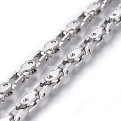 Stainless Steel Color Tarnish Resistant 304 Stainless Steel Link Chains, Unwelded, Stainless Steel Color, 2.5mm, Link: 6x2.5x2.5mm