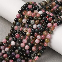 Турмалин Нити из натуральных разноцветных турмалиновых бусин, круглые, 4~4.5 мм, отверстие : 0.7 мм, около 88 шт / нитка, 15.47'' (39.3 см)