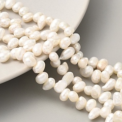 Old Lace Natural Cultured Freshwater Pearl Beads Strands, Top Drilled, Rice, Grade 3A, Old Lace, 4~5mm, Hole: 0.5mm, about 43pcs/strand, 7.09 inch(18cm)
