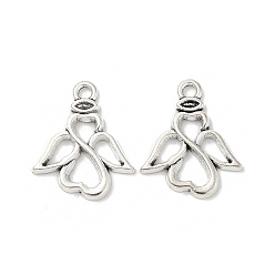 Античное Серебро Сплавочные подвески тибетского стиля, ангел, античное серебро, 19.5x16.5x1.5 мм, отверстие : 1.8 мм