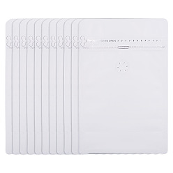 Белый 10 шт. БОПП и алюминизированные ПЭТ и ПЭ пакеты для кофе с застежкой-молнией и клапаном, мешки для хранения кофейных зерен с плоским дном, прямоугольные, белые, 20x13x0.2 см